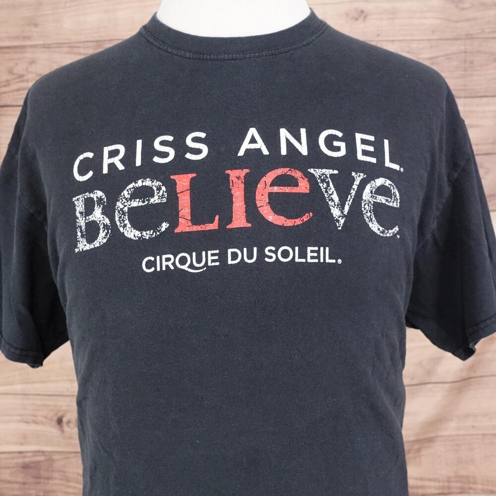 VINTAGE Criss Angel Believe Cirque du Soleil Shirt XL Black Magic‎ Show Y2K 00s